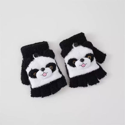 Niedliche Panda-Themen-Fingerlosen Handschuhe Brehn