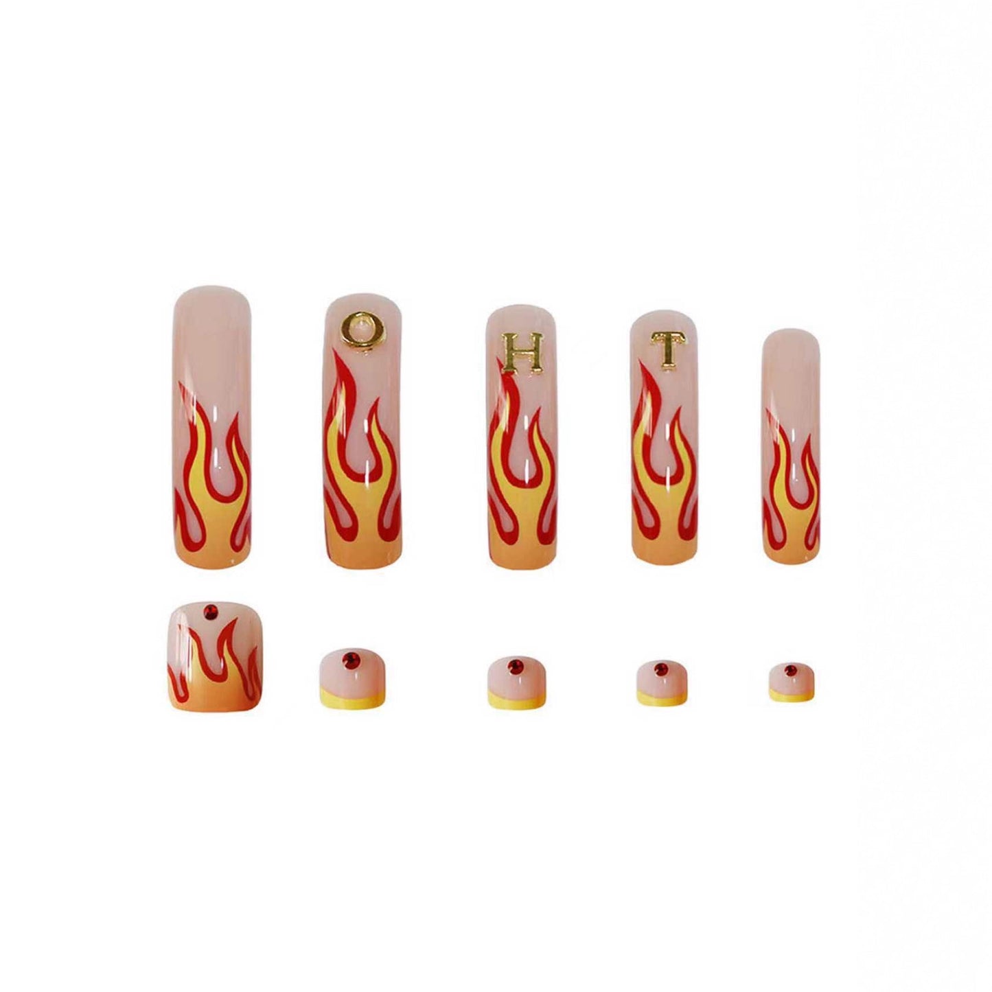 Künstlerische Flamme Nagelkunstverlängerungen Brehn