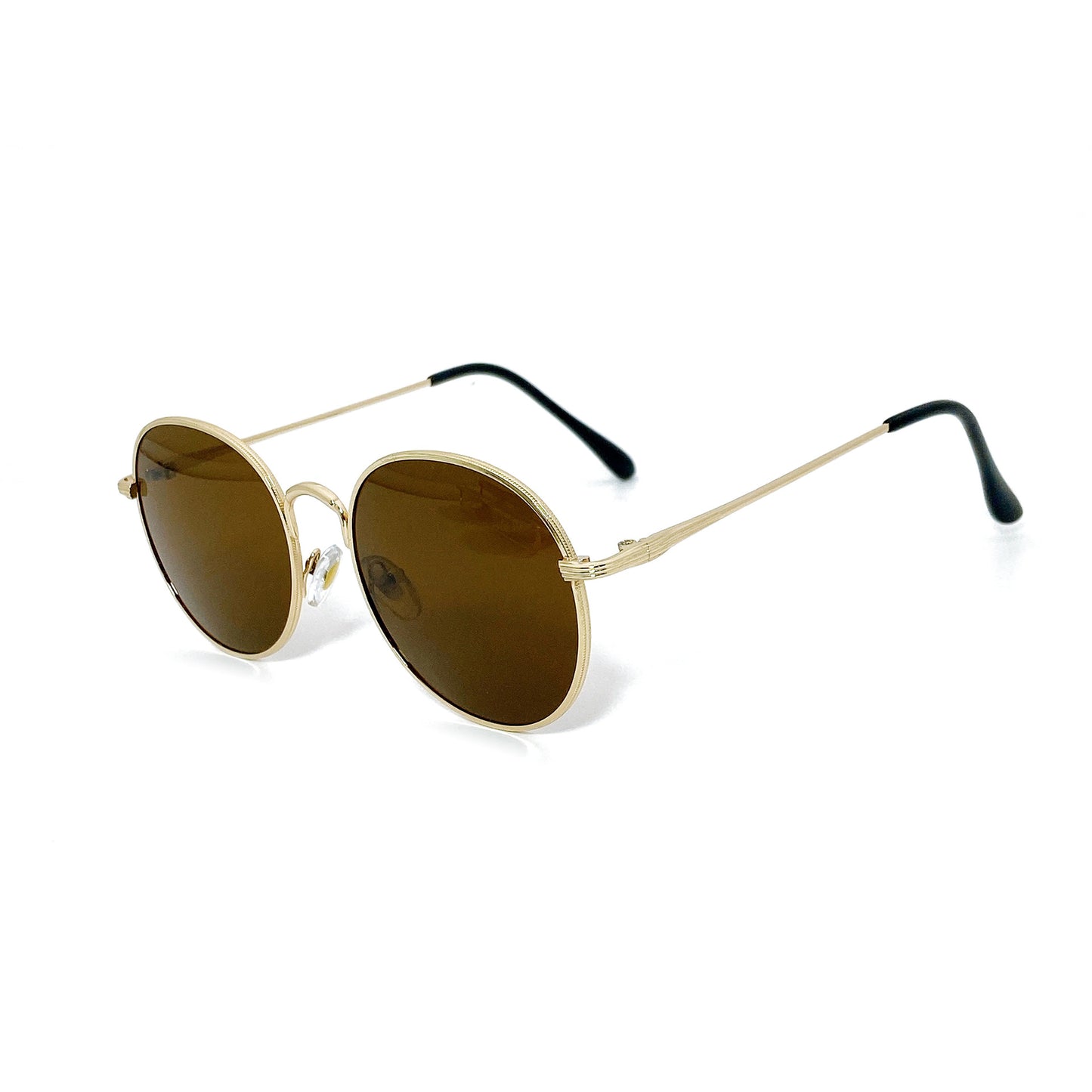 Modische Runde Sonnenbrille mit Goldener Fassung Brehn