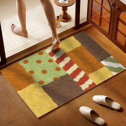 Bunte Patchwork-Badmatte Brehn