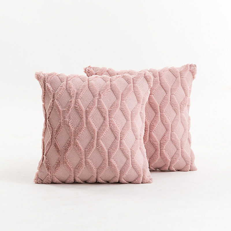 Texturiertes Strick-Diamond-Tufted quadratisches Wurfkissenbezug mit ausgefranstem Rand