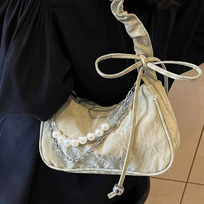 Elegante Perlenakzent Handtasche