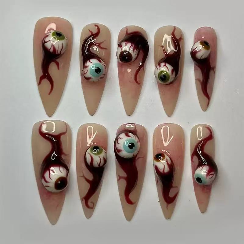Halloween-Themen Press-On Nagelset Brehn