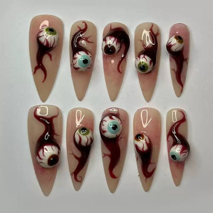 Halloween-Themen Press-On Nagelset Brehn