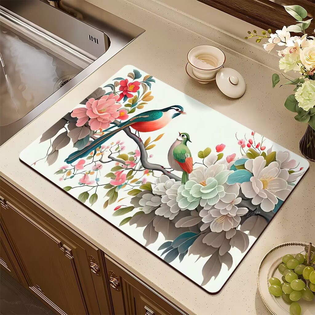 Künstlerisches Blumendesign Küchenmatte Brehn