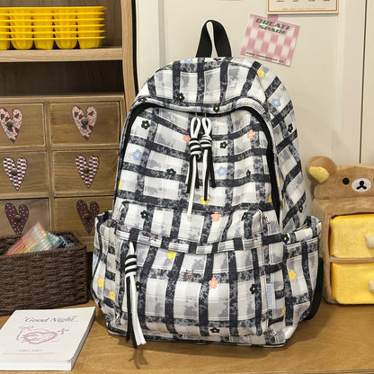 Stylische Schachbrettdruck-Rucksack Brehn