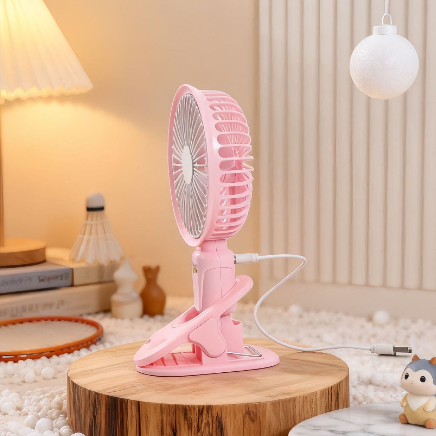Tragbarer USB Tischventilator für Frauen mit flexiblem Klemm-System Brehn