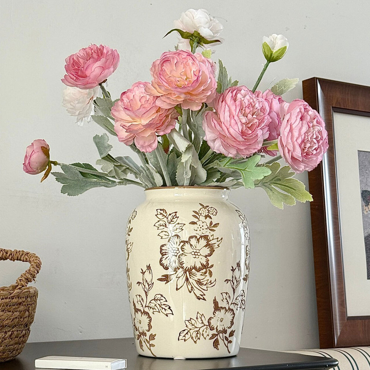 Blumenmuster dekorative Keramikvase