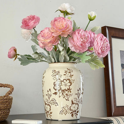 Blumenmuster dekorative Keramikvase