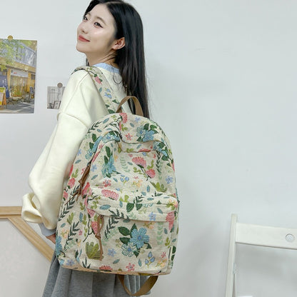 Blumenmuster Canvas Rucksack Brehn
