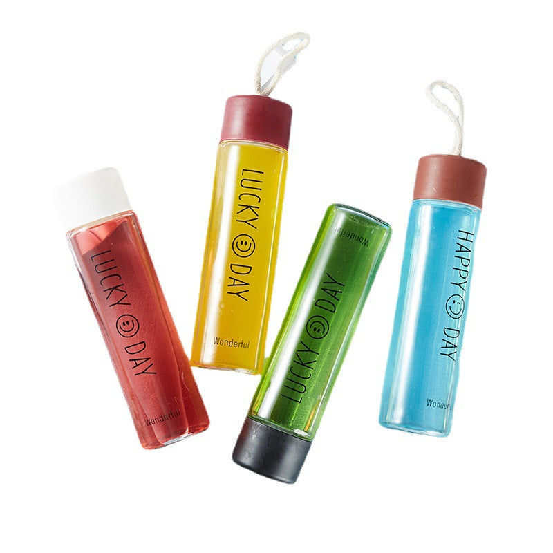 Damen Hochwertige Glas Trinkflasche mit Karabiner Brehn