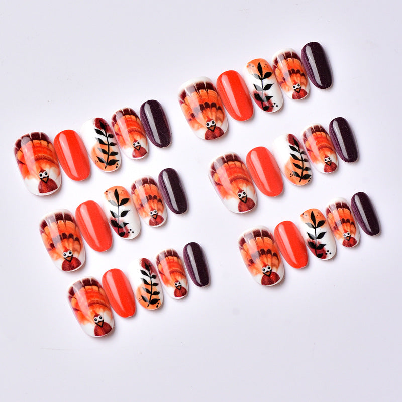 Herbst-Themen Dekorative Press-On Nagelkunst Set Brehn