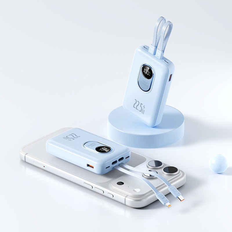 Powerbank mit Schnellladefunktion und Integriertem Kabelsystem Brehn