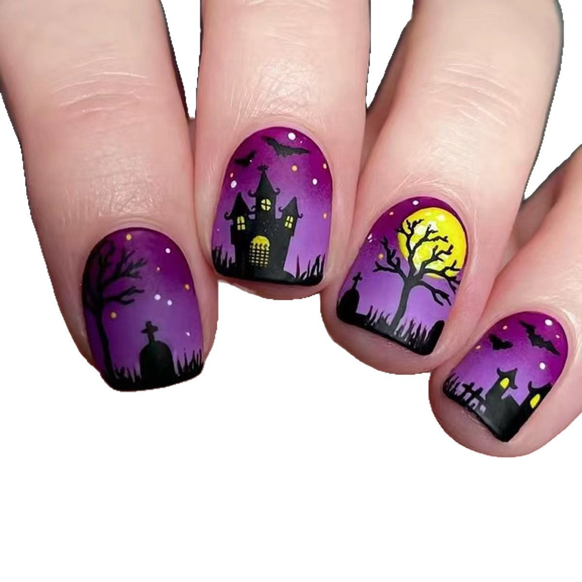 Kunstnägel mit Gruseligem Halloween-Motiv Brehn