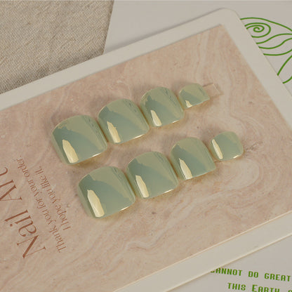 Glänzendes kurzes Press-On-Nagelset Brehn