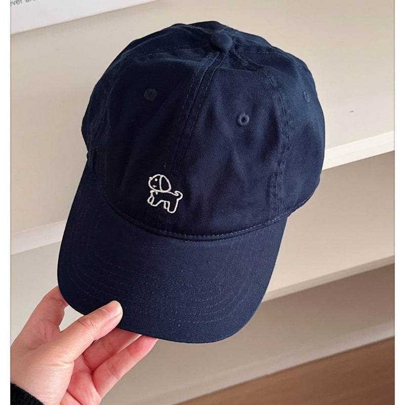 Damen Casual Bestickte Hund Baseballmütze Brehn
