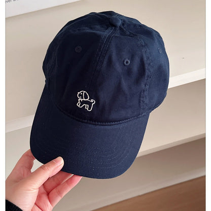 Damen Casual Bestickte Hund Baseballmütze Brehn