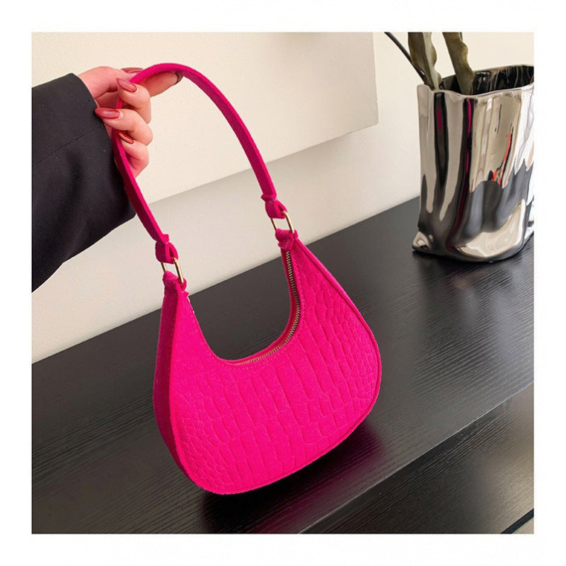 WoCrocodile-Textur Handheld Hobo Tasche Brehn