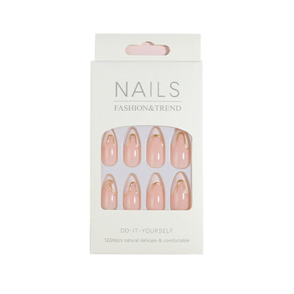 DIY Press-On-Nagelset mit eleganten goldenen Akzenten Brehn