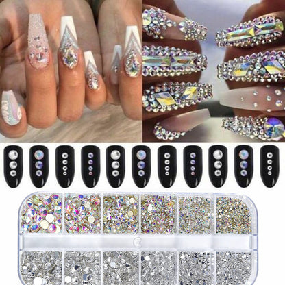 Dekoratives Nagelkunst Strass Kit