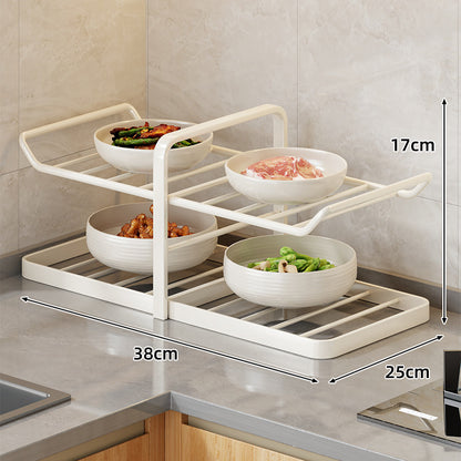 Multi-Tier Vertikaler Thekenregal für Schalen mit Tropfschale & Schrägboden-Design