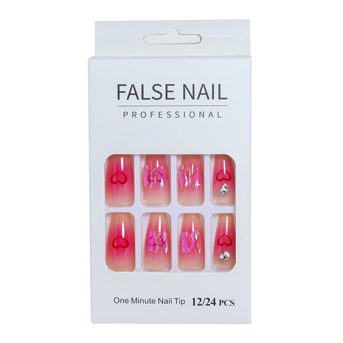 Dekorativer Press-On-Nagelset mit 3D-Akzenten Brehn