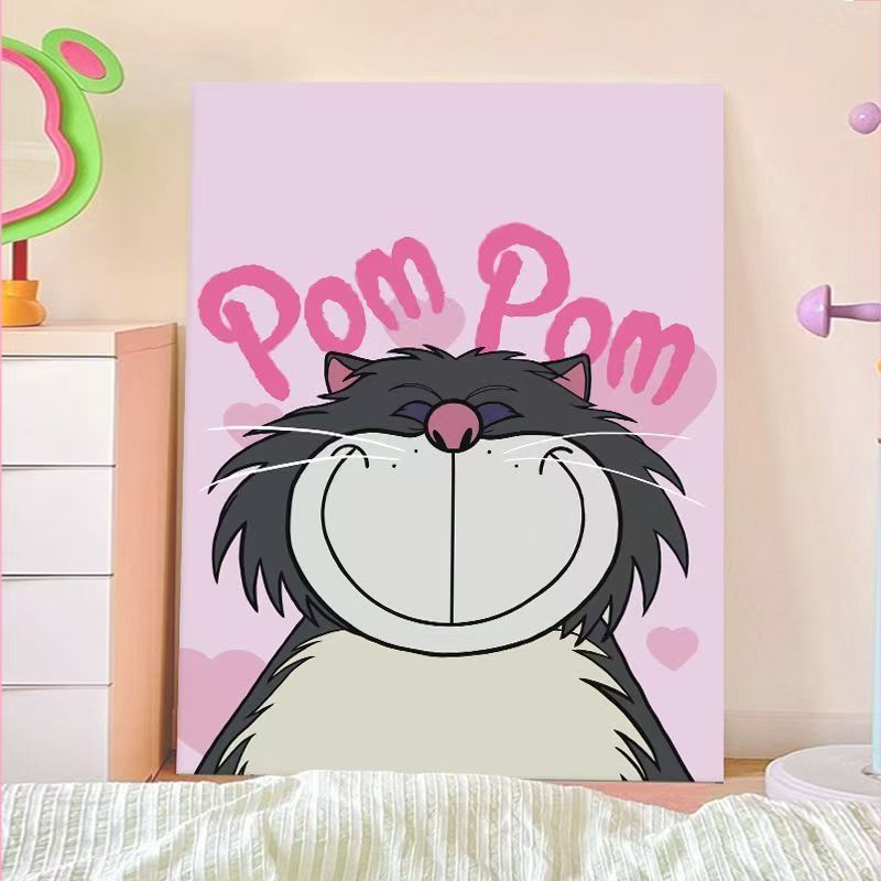 Verspielt Cartoon Katze Wandkunst Brehn