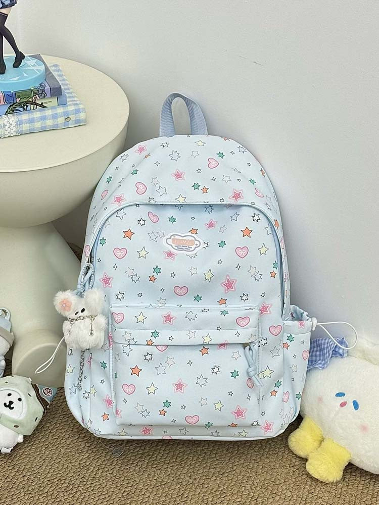 Charmante Stern- und Herzmuster-Rucksack