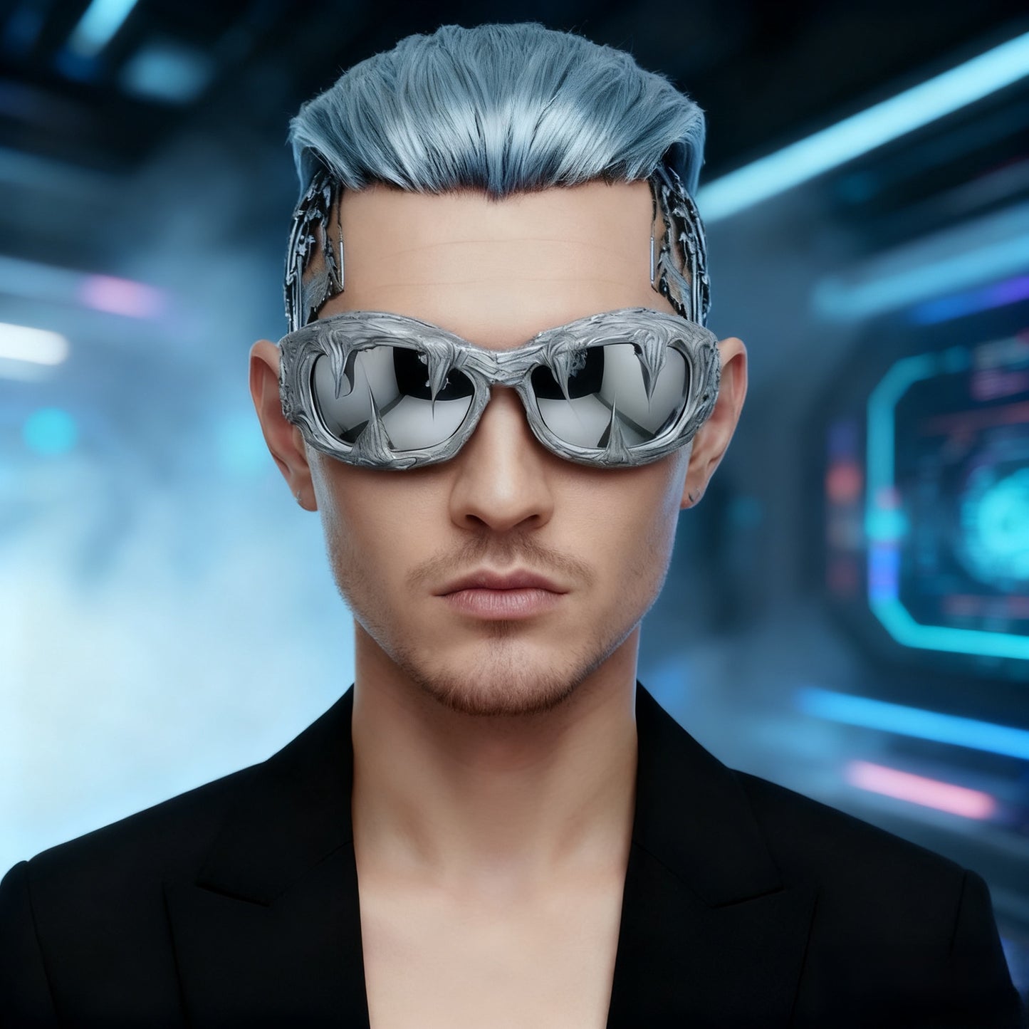 Damen futuristische Design-Sonnenbrille mit einzigartiger strukturierter Oberfläche Brehn