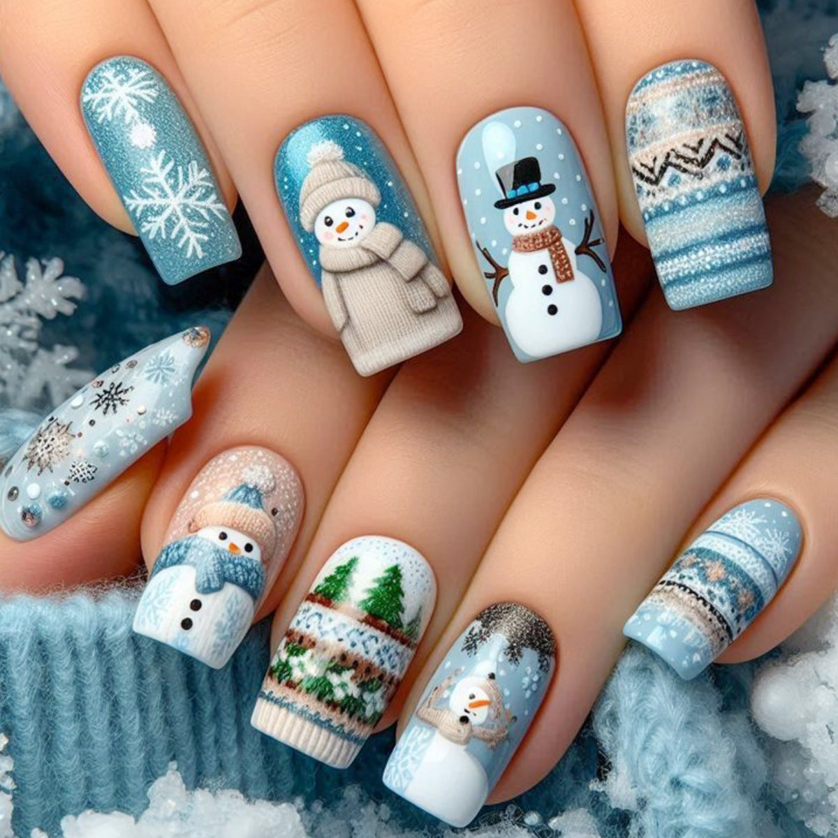 Winter-Themen 3D Nagelkunst Set Brehn