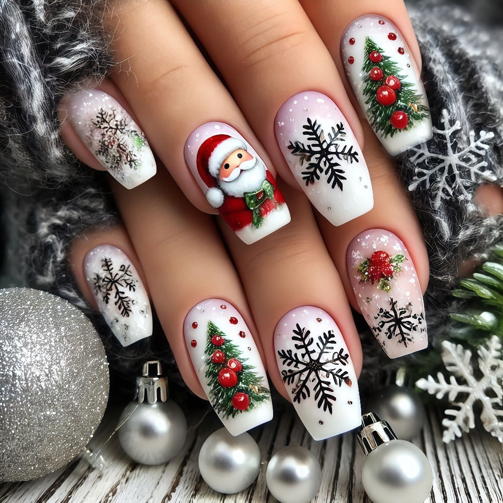 Festliche Kunstnägel mit Weihnachtsmotiven Brehn