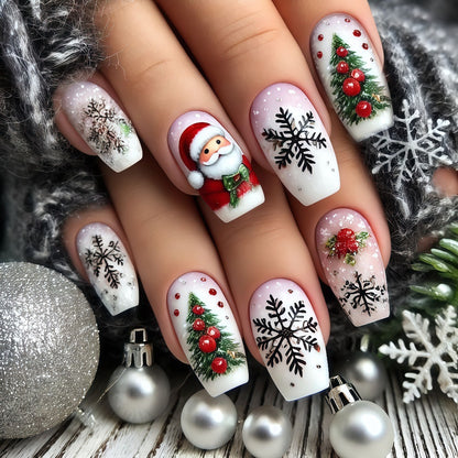 Festliche Kunstnägel mit Weihnachtsmotiven Brehn