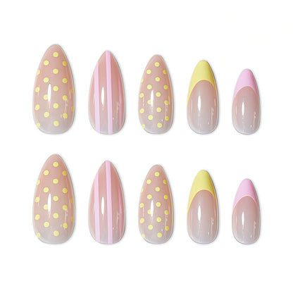 Dekorative Polka Dot und Verlaufs Press-On Nägel Brehn