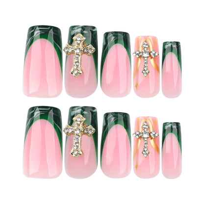 Kunstvolle Nagelverlängerungen mit luxuriösem Verzierungsdesign Brehn