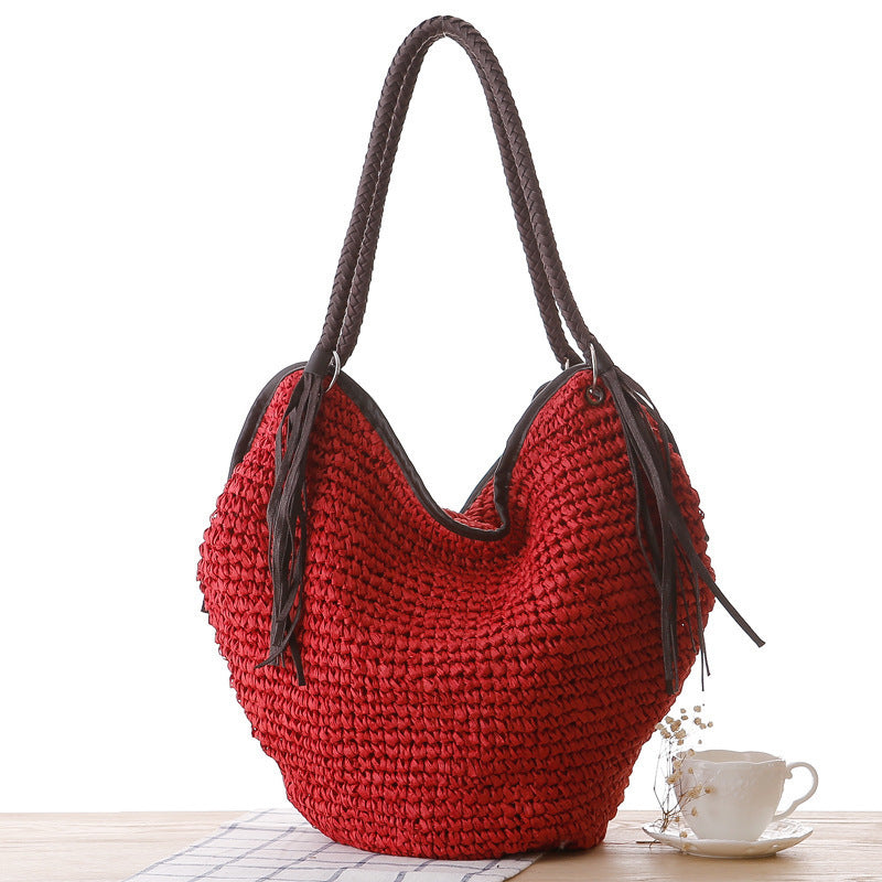 Handgefertigte Strandtasche mit Modischen Fransen Brehn