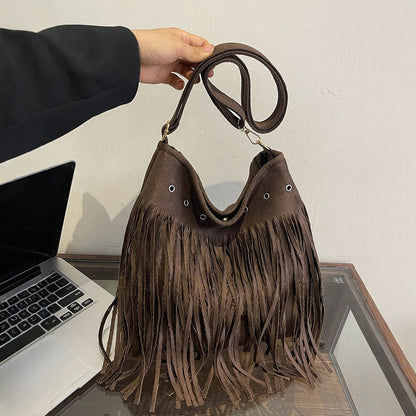 Lederfransen Schultertasche