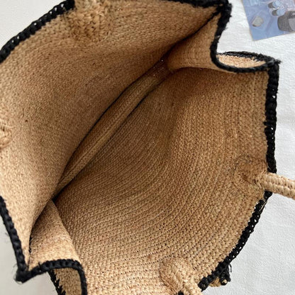 Handgefertigte Stricktasche mit Floralem Design Brehn
