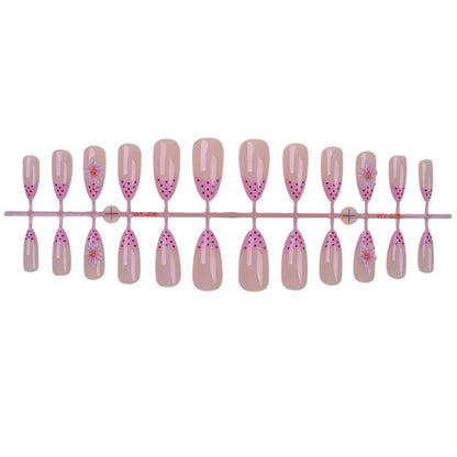 Künstlerisches Floral-Akzent Press-On Nail Set Brehn 1787294359