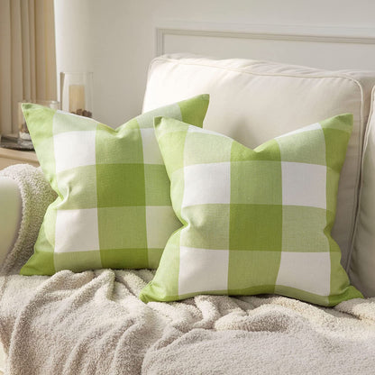 Buffalo Check Quadratische Kissenbezüge mit unsichtbarem Reißverschluss