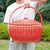 Damen Rattan Aufbewahrungskorb mit Deckel Brehn