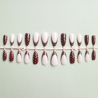 Elegantes abstraktes französisches Nagelkunst-Set