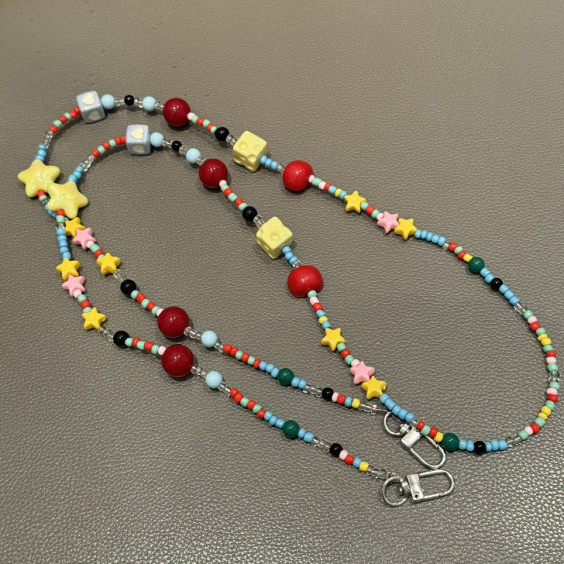 Bunte Perlenbrille Kette Brehn