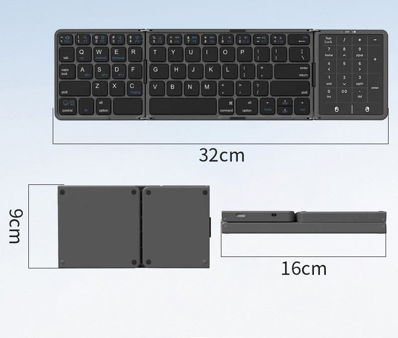 Kompakte Bluetooth-Tastatur mit Ziffernblock Brehn