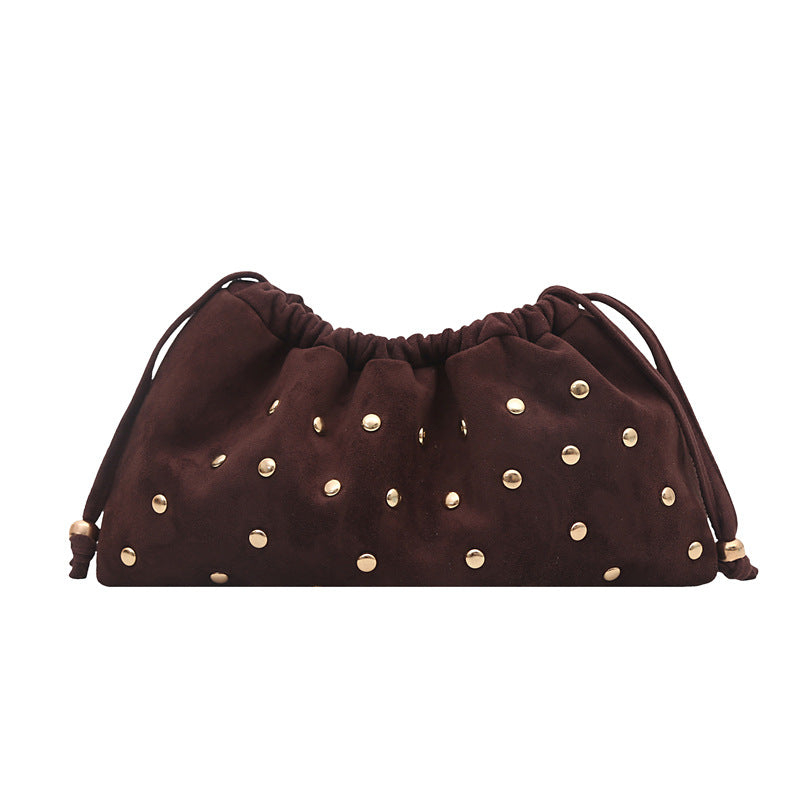 WoChic Nieten Drawstring Clutch Tasche Brehn