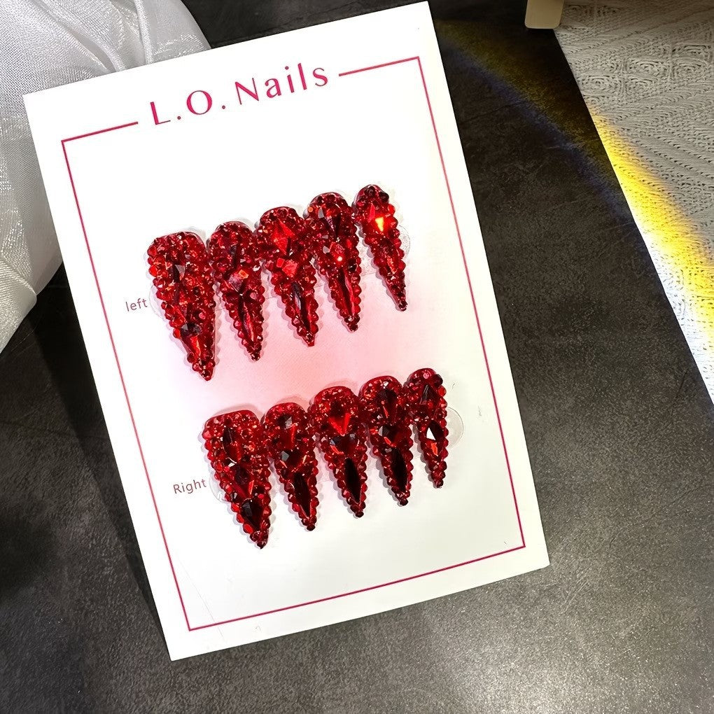 Rhinestone-beschichtete Stiletto-Nagelverlängerungen Brehn