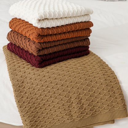 Gemütliche Strickwurfdecke