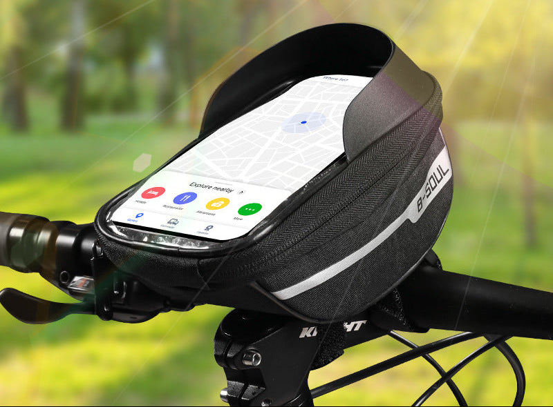 Touchscreen-Lenker-Handytasche mit wasserdichtem Gehäuse und reflektierendem Streifen Brehn