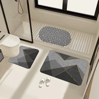 Modern Geometrische Badteppich Set