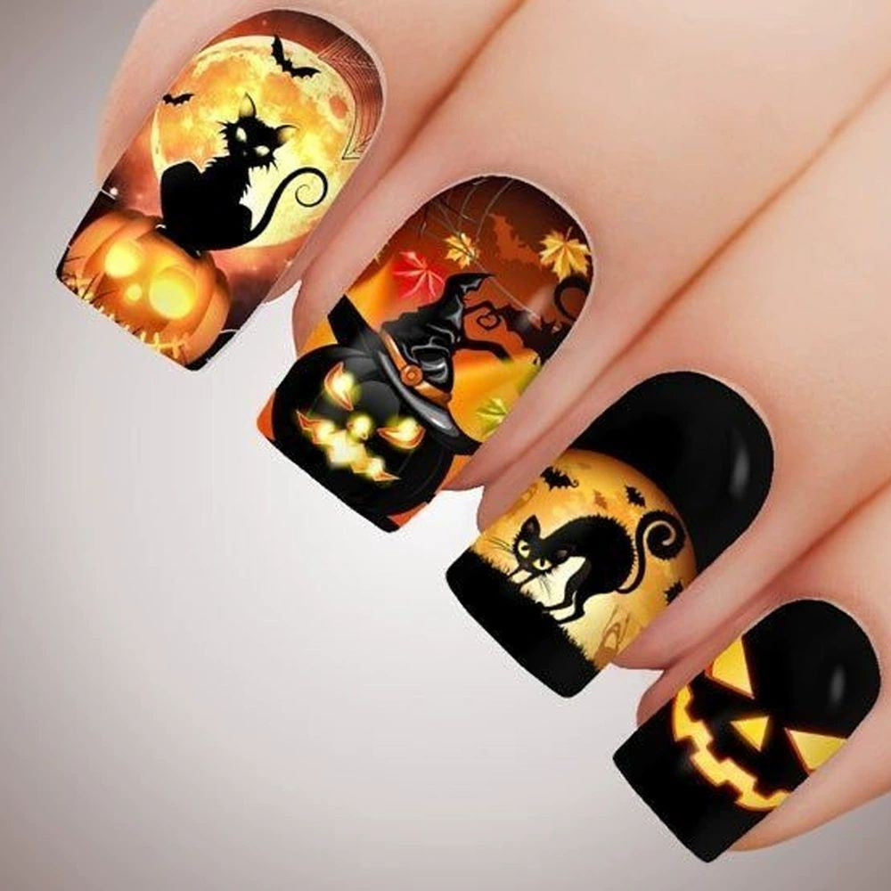 Halloween-Themen-Nagelkunst-Aufkleber Brehn