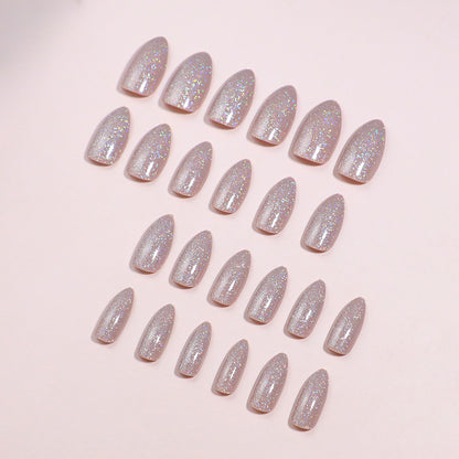 Premium Glitzernde Mandelförmige Press-On Nägel Brehn